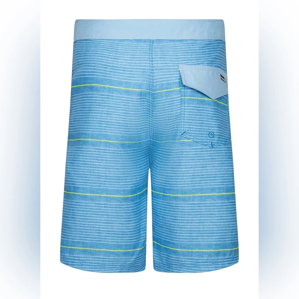 Hurley Indo Blue Striped Board Shorts Swim Trunks Boys Size 10/25